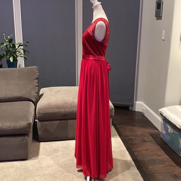 Women’s Red Chiffon Dress Small NWOT - Picture 3 of 9